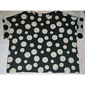 Bryn Walker Polka Dot Shirt Size Large Short Sleeve Black White Bryn Walker Top